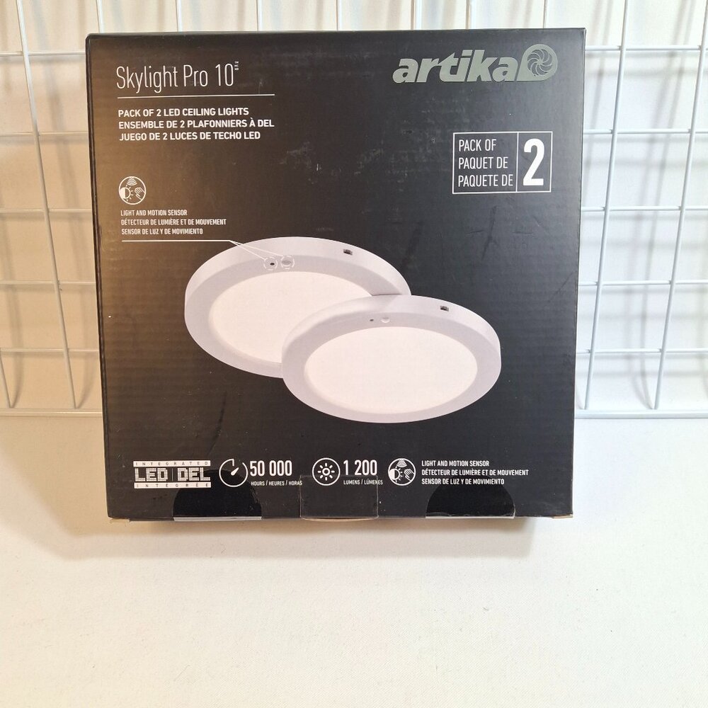 2 PACK Artika Skylight Pro 10 - 8" Motion Sensing LED Ceiling Lights